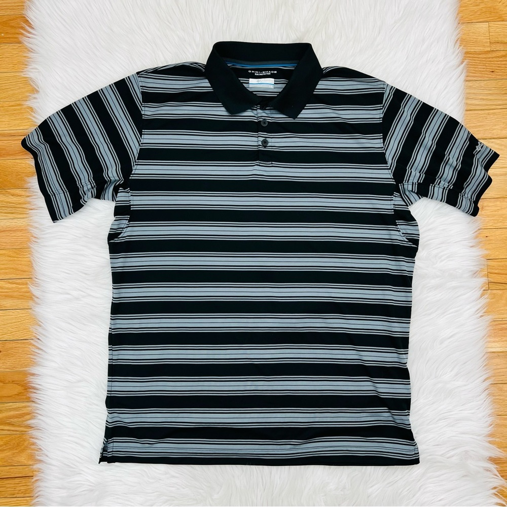 Columbia Omni Shade Sun Striped Protection Short Sleeve Shirt